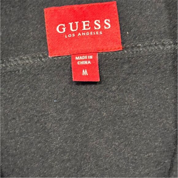GUESS | Waterfall Women’s Open Front PU Leather Sleeves Wool Jacket M - Picture 11 of 16